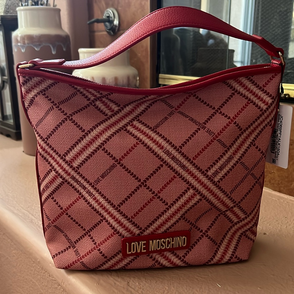 Nwt Love Moschino Heart Print Handbag